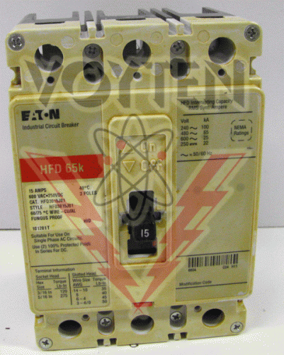 HFD3015J01 Circuit Breaker by Eaton, Cutler Hammer or Westinghouse