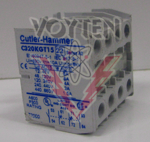 C320KGT15 Contact Block by Eaton, Cutler Hammer, and Westinghouse