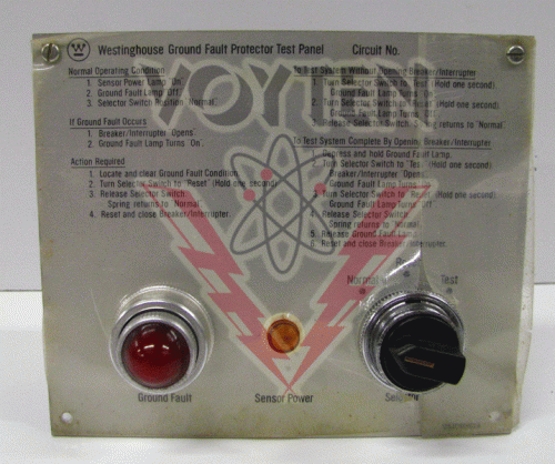 1254C03G01 GFP Test Panel by Eaton, Cutler Hammer, and Westinghouse