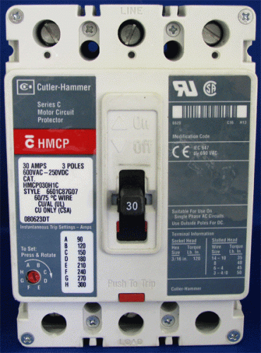 HMCP030H1C w/ In 90-300 Amp Trip Unit Circuit Breaker