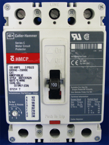 HMCP100L3C w/ In 163-240 Amp Trip Unit Circuit Breaker