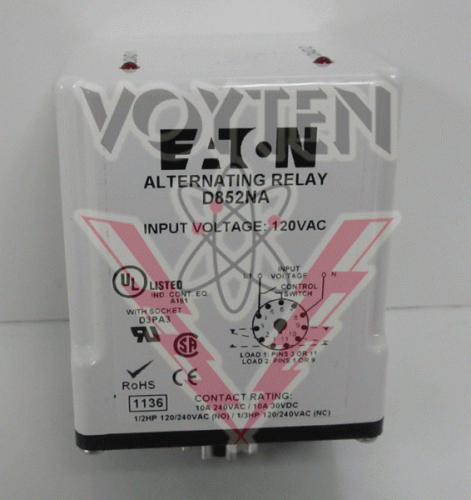 D852NA Relay by Eaton, Cutler Hammer or Westinghouse