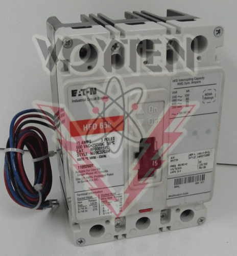 HFD3015VL Circuit Breaker by Eaton, Cutler Hammer or Westinghouse